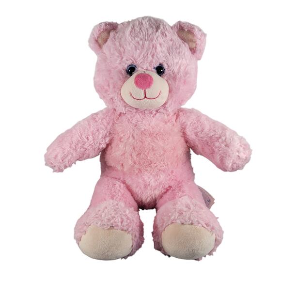 Build-A-Bear Workshop Lot of 2 Teddy Bears Pink & Beige Plush 16" Stuffed Toys - Picture 2 of 16